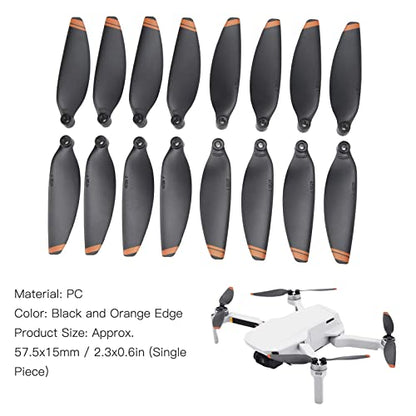 16PCS Drone Propeller Blades Props Replacement, 2.3x0.6in, Low Noise Blades, with 24 Screws 2 Screwdrivers, Stable