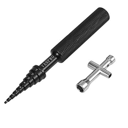 RC Bearing Removal Tool Cross Wrench 2MM-14MM for RC Car Skateboard(Black) - color: Black