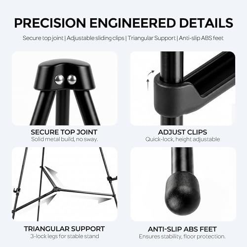 Nicpro 3 Pack 63 Inches Easel Stand for Sign, Black, with Carry Bags