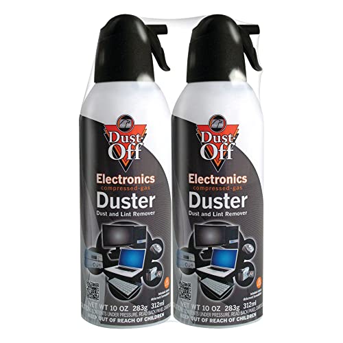Dust-Off Compressed Gas Dusters, 10 Oz, Pack of 2