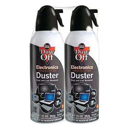 Dust-Off Compressed Gas Dusters, 10 Oz, Pack of 2