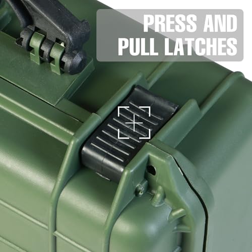 Jack Boss Waterproof Hard Camera Case with Pre-cut Foam,Green - color: GREEN