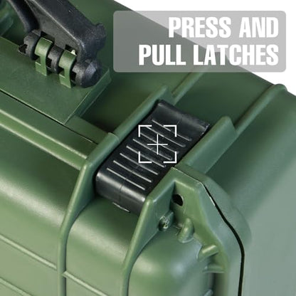 Jack Boss Waterproof Hard Camera Case with Pre-cut Foam,Green - color: GREEN