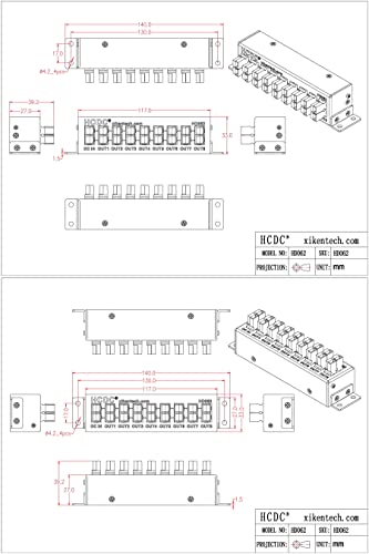 HCDC HD062 8 Output DC Power Distribution Block Module for 15/30/45A Connects