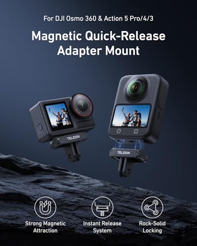 TELESIN Magnetic Quick Release Adapter Mount for DJI Osmo Action 5 Pro/4/3 - color: Magnetic Adapter Only