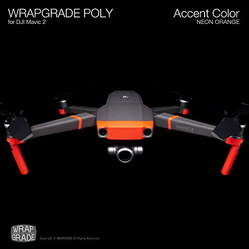 Wrapgrade Poly Skin Compatible with DJI Mavic 2 | Accent Color (NEON Orange) - color: NEON ORANGE