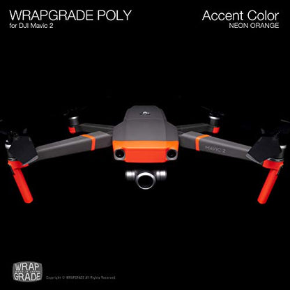 Wrapgrade Poly Skin Compatible with DJI Mavic 2 | Accent Color (NEON Orange) - color: NEON ORANGE