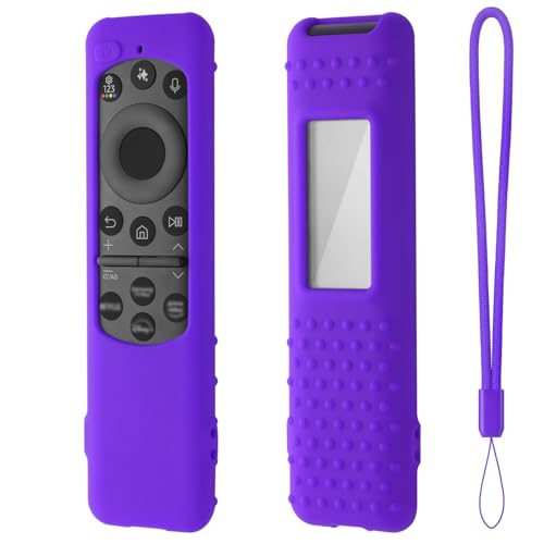Hi Color Silicone Cover for 5.5 INCH Samsung TM2560E Solarcell Remote 2025 Compatible with TM2360E BN59-01432A Samsung TV Remote Soft Anti-Slip Light Weight Silicone Case Sleeve (Purple) - color: purple