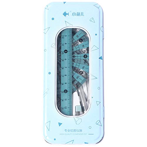 Adela 8 Pieces Student Math Geometry Tool Set Drawing Compass (05064Blue) - color: 05064blue
