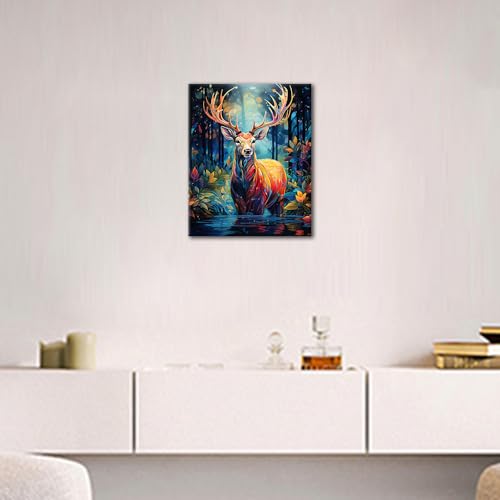 TUMOVO Deer in the Forest Paint by Numbers Craft Kit for Adults - color: Deer