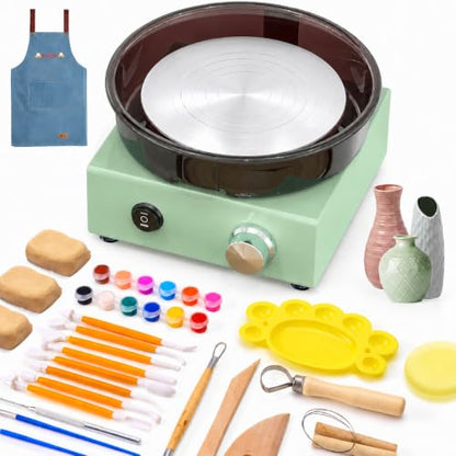 Mini Pottery Wheel for Kids, Beginners, Adults, All-in-one Kit - size: 6inch