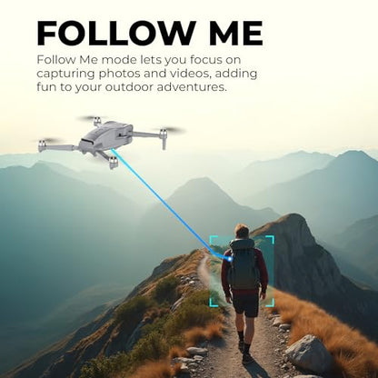 Contixo GPS Drone with Camera, 4.5" LCD Screen on Controller, FPV Drones, Orbit Mode, Auto Return Home, Follow Me for Adult Beginner, Brushless Drone Long Range Circle Fly, Under 249g