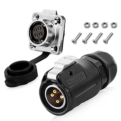 4 Pin Waterproof M20 Aviation Connector 20A 500V - style: 4PIN