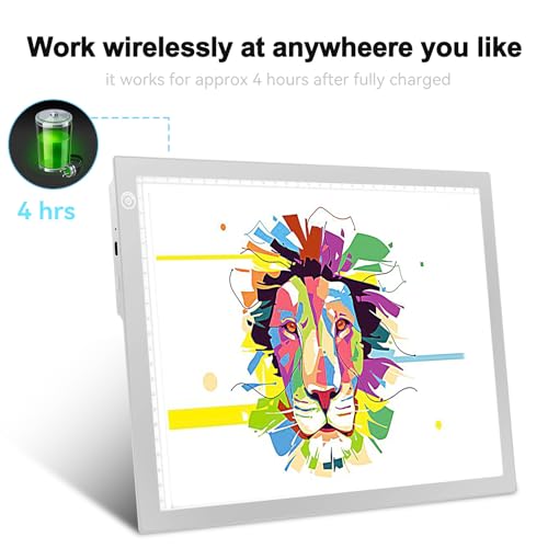 Rechargeable Tracing Light Box, LED Drawing Board for Kids Birthday Gift - color: SILVER, size: 10 x 15 inches