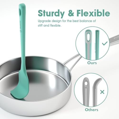 ChefAide 4 Pieces Silicone Spatulas Set, Heat Resistant Rubber Spatula - color: Sage, size: 4 pieces