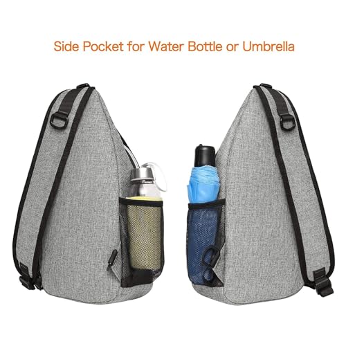 MOSISO Small Sling Bag for Men, Crossbody Shoulder Chest Daypack Bag - color: Gray