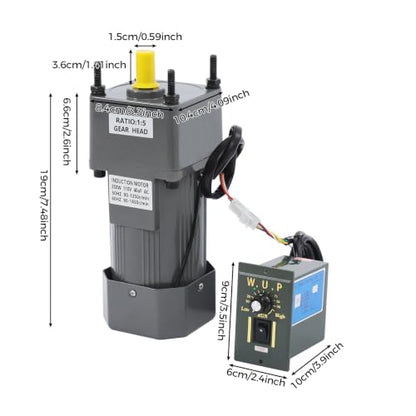 0-270RPM 250W 5K AC Variable Speed Gear Reduction Motor with Controller - color: 250W 5K