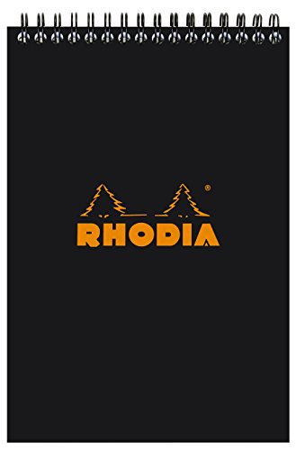 Rhodia Wirebound Notepad - Lined 80 sheets - 6 x 8 1/4 - Black cover – Pack of 1 - color: Black, size: A5, style: Lined