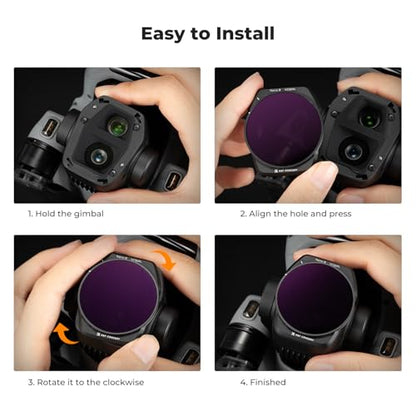 K&F CONCEPT 4Pack ND PL Filter Set Compatible with DJI Air 3S - style: ND8&PL+ND16&PL+ND32&PL+ND64&PL