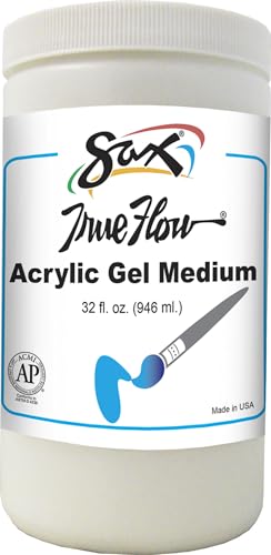 Sax - 442142 True Flow Acrylic Gel Medium - 1 Quart Dries to a Clear High Gloss, 32 Fl Oz (Pack of 1)