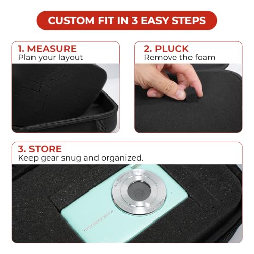 EVA Hard Storage Case 8 x 6.3 x 1.8 in Custom Foam for Camera & Electronics - size: 8 x 6.3 x 1.8 in