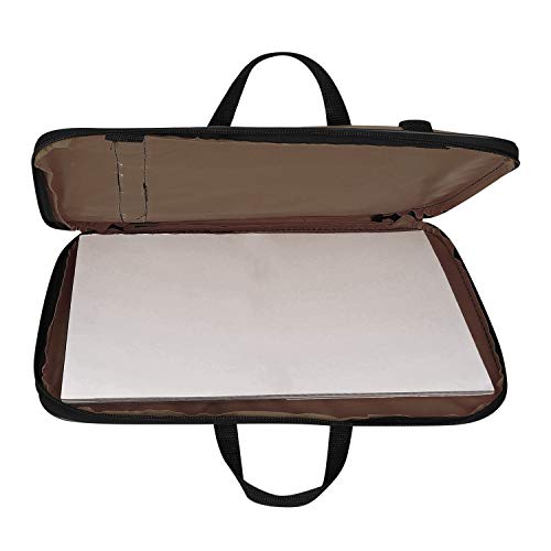 A3 Art Portfolio Carry Case Bag Drawboard Storage Portable Shoulder Tote - color: Coffee