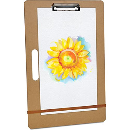 Artlicious 8x10 Canvas Boards and Drawing Clipboard Bundle for Painting and Sketching