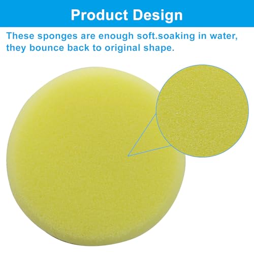 24 Pack Yellow Foam Pottery Sponges 2.82 Inch Round - size: 24 Pack