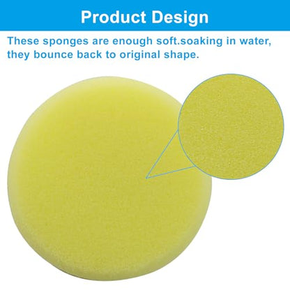 24 Pack Yellow Foam Pottery Sponges 2.82 Inch Round - size: 24 Pack