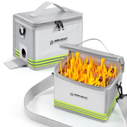 ImnBest Lipo Safe Bag Fireproof, Explosion-proof, Large Capacity, Fireproof Safe, Lipo Battery Storage Box, Protective Safe for Charging and Storing (Silvery) - color: Silvery