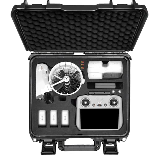 Lekufee Portable Waterproof Hard Carrying Case for DJI Flip Drone,Fly More Combo,DJI RC 2,RC N3/N2,Battery(8 pcs),Charging Hub and other Accessories(Case Only)