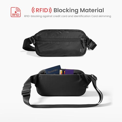 tomtoc 3.5L Sling Bag with RFID Blocking Crossbody Chest Pack for Men Women - color: Black, size: 3.5L