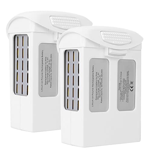 Phantom 4 Battery 2 Pack, 5870mAh 15.2V Intelligent Flight Drone Replacement Battery for DJI Phantom 4/4 Advanced/4 Pro/ 4 Pro V2.0/4 RTK - size: 2 Pack