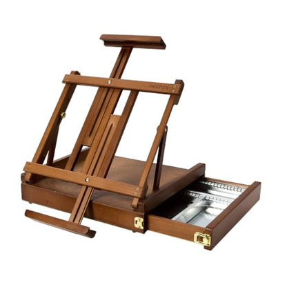MEEDEN Portable Tabletop Easel for Painting: Artist Sketchbox - color: Walnut