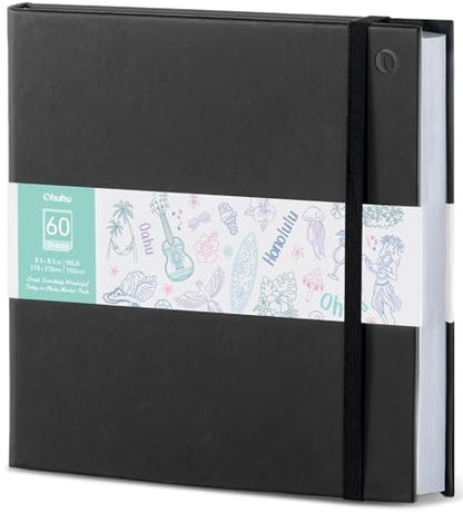 Ohuhu 8.3"x8.3" Double-Sided Bleedproof Marker Pad Art Sketchbook 60 Sheets - size: 8.3" x 8.3"