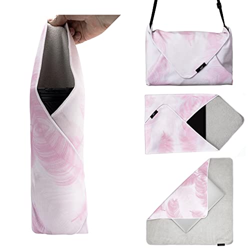 19.7 Inch Folding Protective Wrap for Camera Lens iPad Tablet Laptop Flash Telescope Hard Disk Switch Phone & More Devices, Self-Stick Wrapper Protector, Portable Travel Storage Pouch & Cleaning Cloth