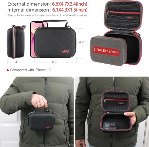 HSU Small Case for GoPro Hero 13/12/11/10/9/8/7/6/5 Black (Small Size Red) - color: Red