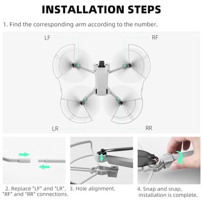 BRDRC Mini 3 Pro/Mini 3 Propeller Guard,Quick Release Prop Protector Lightweight Anti-Collision Blade Bumper for DJI Mini 3 / Mini 3 Pro Accessories