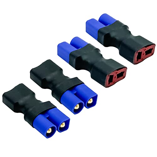 FLY RC 4 Pcs T Female Plug -> EC3 Male Connector Plug Adapter for Lipo Battery - style: T Plug Female to EC3 Male（No Wire）