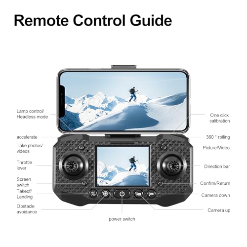 ikaufen S160 Drone with Built-in screen control, Camera for Adults RC Drone With HD Dual Camera WiFi FPV Foldable Quadcopter Aircraft +2 Battery (S160 screen control+2Batte White1) - size: S160 Dual Camera Screen Control + 2 Battery White1