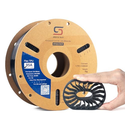 Siraya Tech Flex TPU 95A 3D Printer Filament, ISO 10993 Tested, Black, 1kg - color: Tpu 95a Black