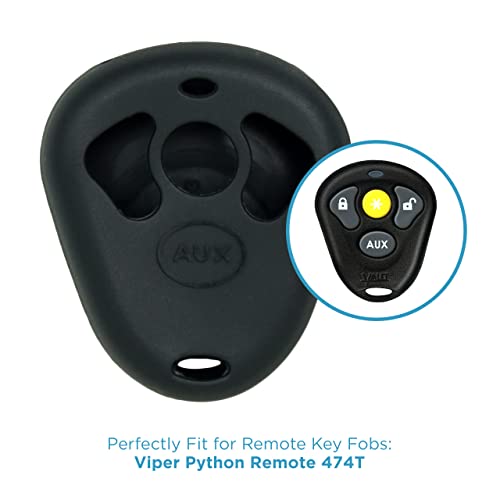 Keyless2Go Replacement for New Silicone Cover Protective Case for Viper Python Remote 474T- Black (Pack of 2) - size: 1 (Pack of 2)
