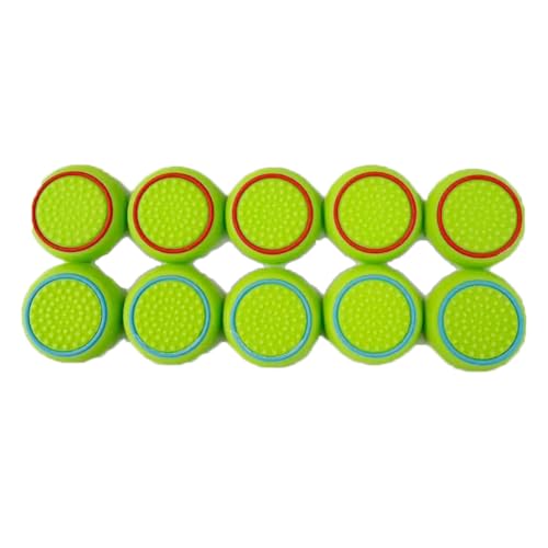 10 PCS Controller Thumbstick Caps Cover Replacement Silicone Touch Controller Rocker Cover for PS3 / PS4 / PS5 (5PCS Green with Red+ 5PCS Green with Blue
