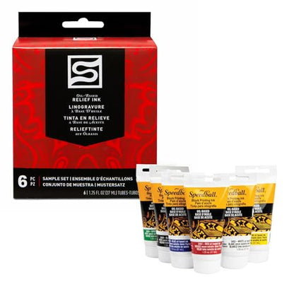 Speedball 3476 Oil-Based Block Printing Ink Starter Set for Professional, Permanent Prints AP Certified – 1.25 FL OZ Tubes
