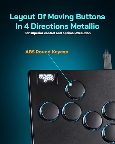 Sehawei Haute42 All Metal Arcade Stick 13Keys All-Button Controller - color: M13 Black