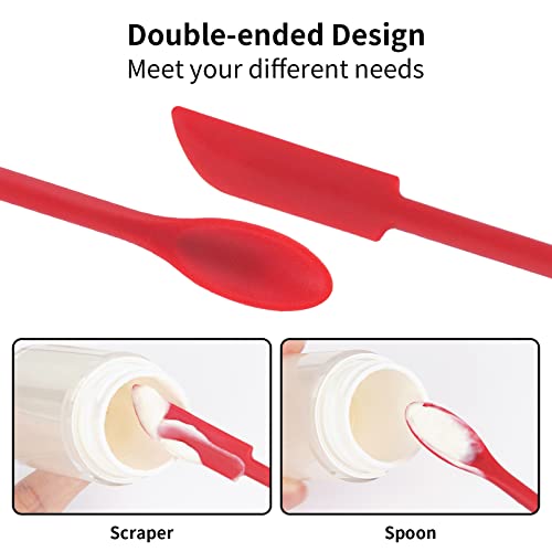 Cuttte 2pcs Mini Makeup Spatula Silicone Skincare Spatula Set for Cosmetic