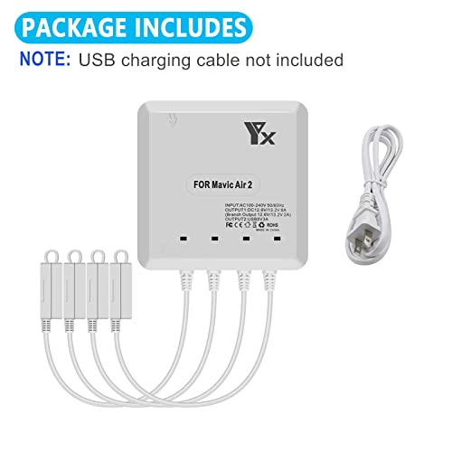 Hanatora Air 2S,Mavic Air 2 Battery Charger Compatible with DJI Air 2S,Mavic Air 2 Drone,Rapid Multi Parallel Charging Hub Accessories