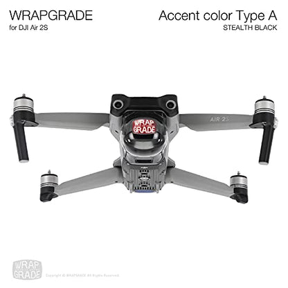 Wrapgrade Skin Compatible with DJI Air 2S | Accent Color A (Stealth Black) - color: Stealth Black