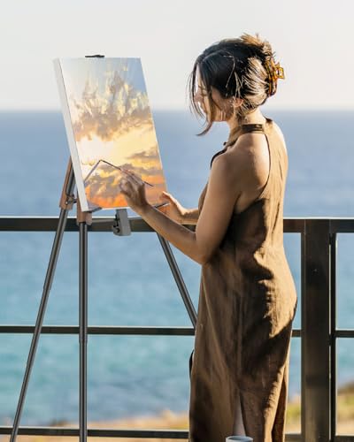 KraftGeek Easel Stand for Painting, 65'' Portable Folding Plein Air Easel - style: 65 Inch-Walnut