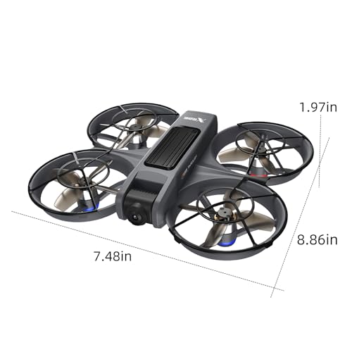 FPV drone equipped with remote controller to support first-person view flight. Built with full propeller protection guard and collision-resistant structure, easy-operation design fits beginners perfectly. Adopts optical flow positioning system and brushle
